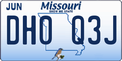 MO license plate DH0Q3J