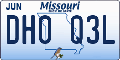 MO license plate DH0Q3L