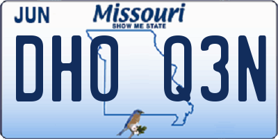 MO license plate DH0Q3N