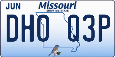 MO license plate DH0Q3P