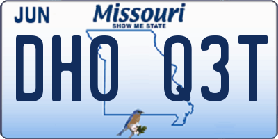 MO license plate DH0Q3T