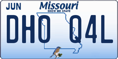 MO license plate DH0Q4L