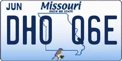 MO license plate DH0Q6E