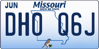 MO license plate DH0Q6J