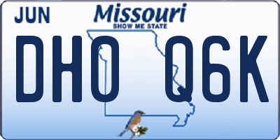 MO license plate DH0Q6K
