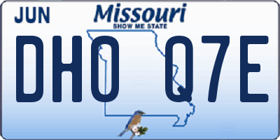 MO license plate DH0Q7E