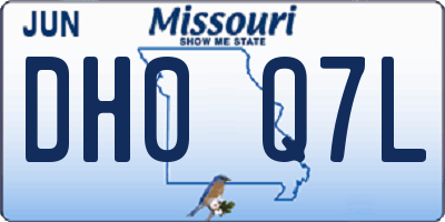 MO license plate DH0Q7L