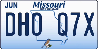 MO license plate DH0Q7X