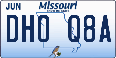 MO license plate DH0Q8A