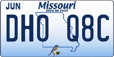 MO license plate DH0Q8C