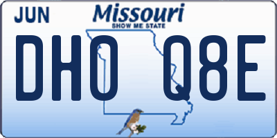 MO license plate DH0Q8E