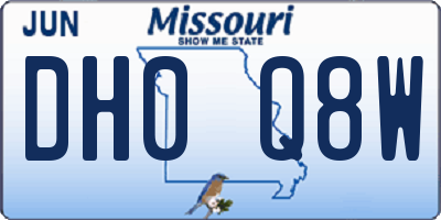 MO license plate DH0Q8W