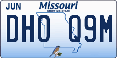 MO license plate DH0Q9M