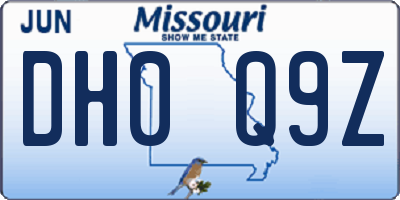 MO license plate DH0Q9Z