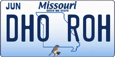 MO license plate DH0R0H