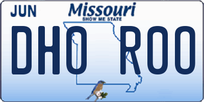 MO license plate DH0R0O