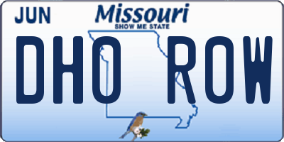 MO license plate DH0R0W