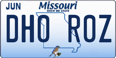 MO license plate DH0R0Z