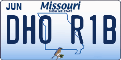 MO license plate DH0R1B