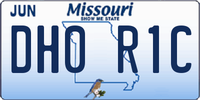 MO license plate DH0R1C