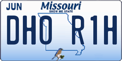 MO license plate DH0R1H
