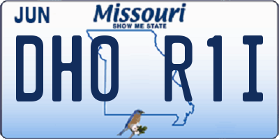 MO license plate DH0R1I