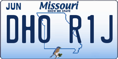 MO license plate DH0R1J