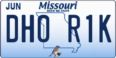 MO license plate DH0R1K