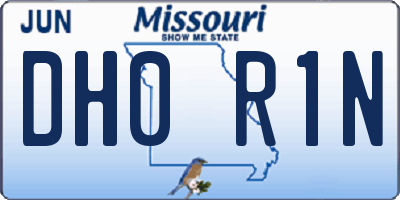 MO license plate DH0R1N