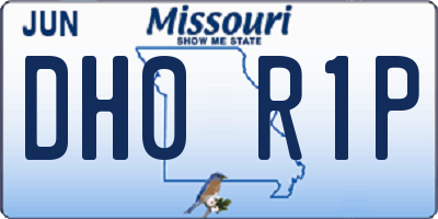 MO license plate DH0R1P