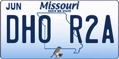 MO license plate DH0R2A
