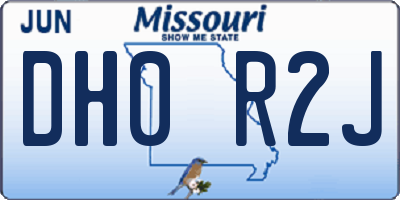 MO license plate DH0R2J