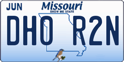 MO license plate DH0R2N