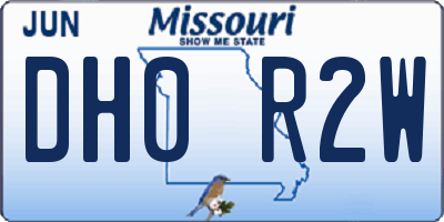 MO license plate DH0R2W