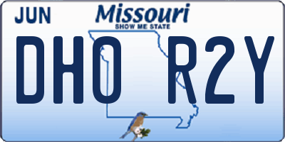 MO license plate DH0R2Y