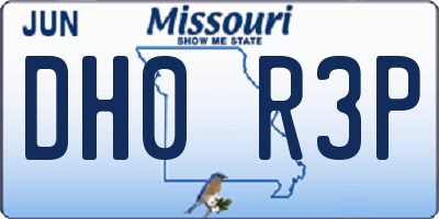 MO license plate DH0R3P