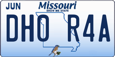 MO license plate DH0R4A