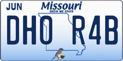 MO license plate DH0R4B