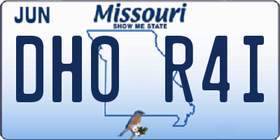 MO license plate DH0R4I