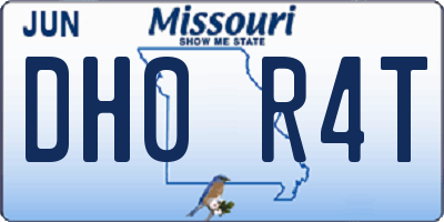 MO license plate DH0R4T