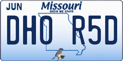 MO license plate DH0R5D