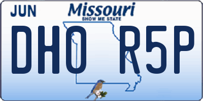 MO license plate DH0R5P