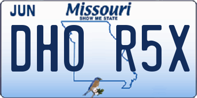 MO license plate DH0R5X