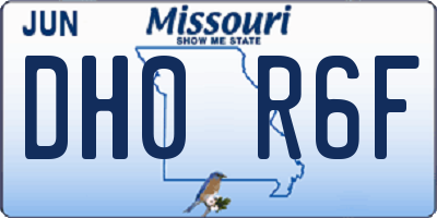 MO license plate DH0R6F