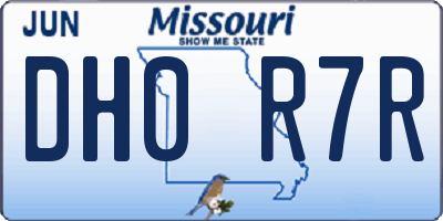 MO license plate DH0R7R