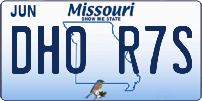 MO license plate DH0R7S