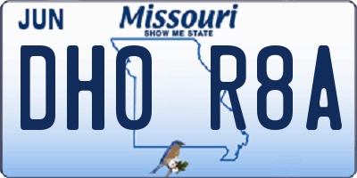 MO license plate DH0R8A