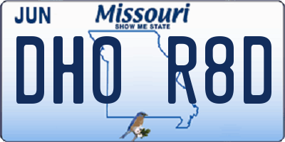 MO license plate DH0R8D