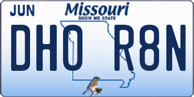 MO license plate DH0R8N