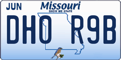 MO license plate DH0R9B